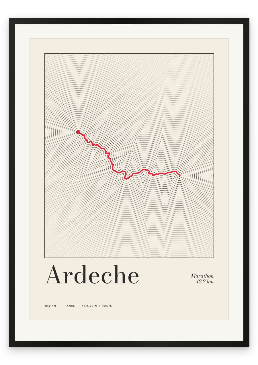 Ardeche Marathon — Red, contour